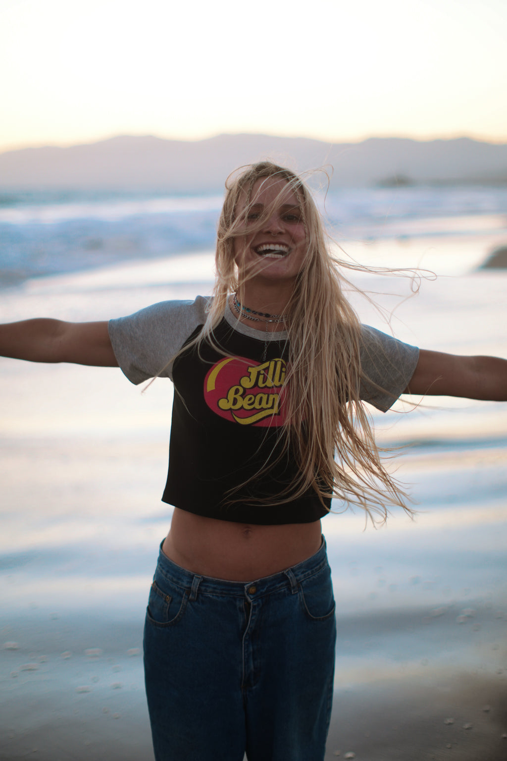 Color-Blocked Raglan Sleeve Crop Top